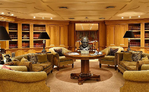 Inside of the luxury yacht