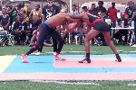 Wrestlers in action during the Greater Accra Wrestling competition