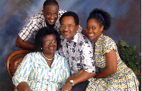 Reverend Professor Adukwei Hesse with his wife and children