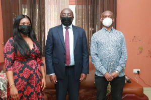 A photo of vice president Bawumia with Kweku Baako and wife