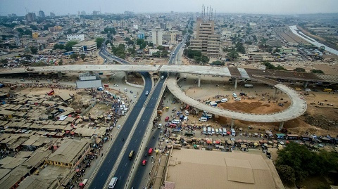 Aerial view of Kwame Nkrumah Interchange