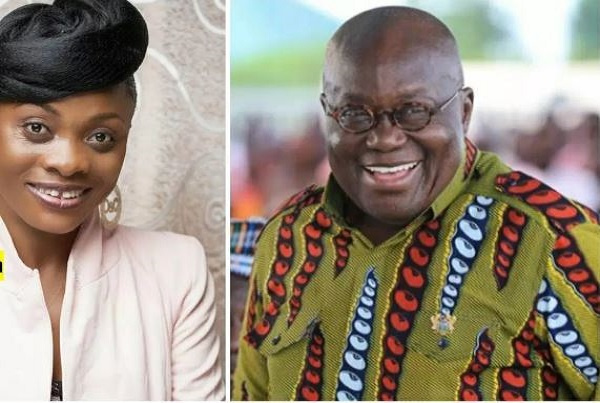 Musician Diana Asamoah and President Akufo-Addo