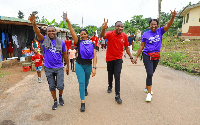 Participants of the fitness walk