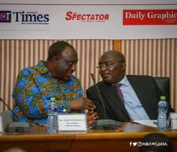 Vice-President Dr Mahamudu Bawumia with Trade Minister Alan Kyerematen