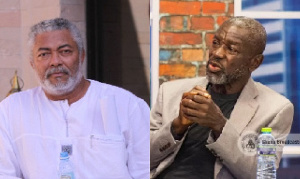 Kofi Amoabeng (right) and the late ex President  Jerry John Rawlings