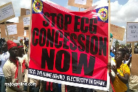 File photo: Staff of the ECG protesting the planned concession of the company.