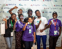 Winners of the Delta Innovation Camp celebrating their win