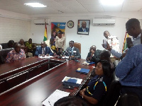 Commissioner General, Mr. Ammishaddai Owusu-Amoah, addressing the media