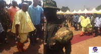 President Akufo-Addo in his fugu during the coronation of newly enstooled Yaa-Naa Abubakari Mahama