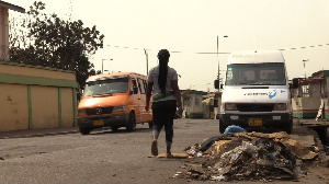 Waste from the gutters by the roadside