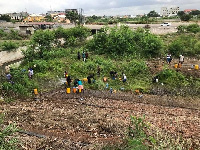 People fetching the oil after the accident