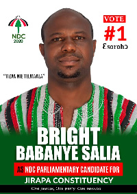 Bright Babanye Salia is seeking to represent the people of Jirapa in Parliament