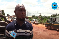 A resident of Old Ashongman sharing his distress with GhanaWeb