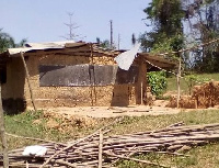 Bukrum JHS at Yilo Krobo, built using mud and sticks, developed deep cracks prior to its collapse