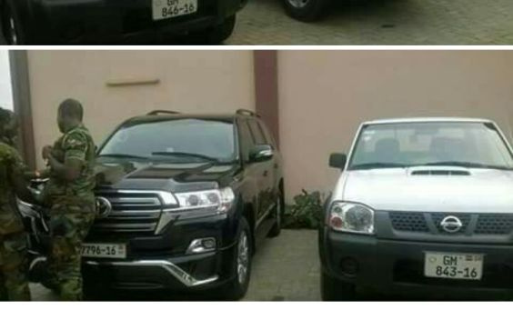 The cars belonging to Kofi Adams that was seized by the CID