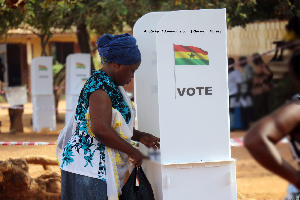 File photo of a voter casting her vote