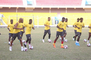 File photo: Black Star players during a training session