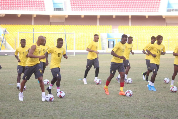 Ten outfield players led by skipper Andre Ayew and three goalkeepers trained in Accra