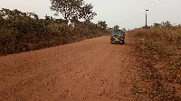 A photo of the abandoned road