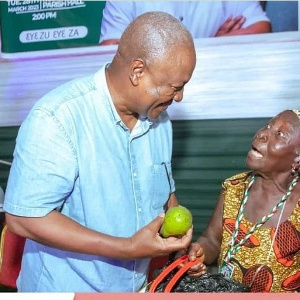 John Mahama during his tour in the Central Region