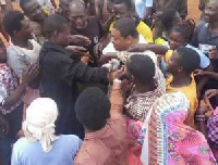 Joseph Yamin,during a keep fit walk at the Asawase constituency