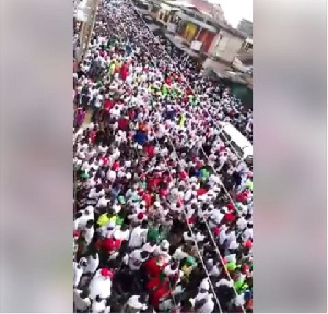 NDC supporters at the keep fit exercise