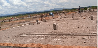 Progress at Okum Seed Secondary School as seen on November 1, 2023, nearly 11 months after contract.