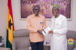 Bagbin (left) meets with a visitor