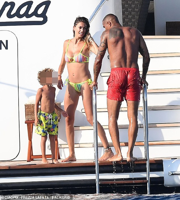 Kevin-Prince Boateng, wife Melissa Satta and their son Maddox