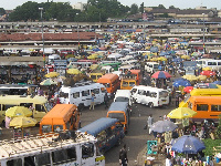 A photo of a lorry station