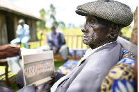 Kibore Cheruiyot Ngasura, 97, was part of individuals evicted from their lands. Photo by TONY KARUM