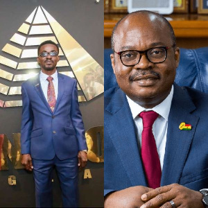 Former CEO of MenzGold NAM 1 (L) and Governor of BoG, Dr Ernest Addison (R)