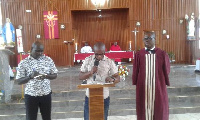 Superintendent Samuel Odame addressing the congregants