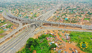 The four-tier Pokuase Interchange is the largest in West Africa