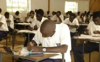 Students in an exam hall