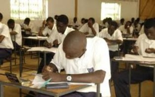 Students in an exam hall