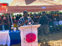 Mustapha Ussif speaking at the commissioning