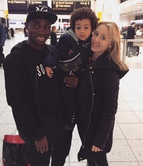 Ghana winger Christian Atsu with family