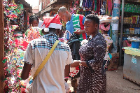 A Christmas market scene