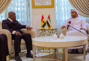 President Nana Addo Dankwa Akufo-Addo with the UAE Chargé d'Affairs, Amer AlAlawi