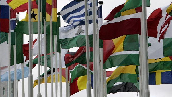 File photo of the flags of African countries