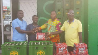 Accra Breweries Limited presenting alcoholic and non-alcoholic beverages to the GJA