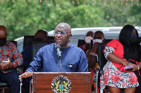 Vice President Mahamudu Bawumia speaking at the launch of Zipline in the Volta and Oti regions