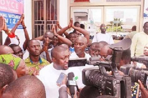 Nana B speaking to the media after unveiling his manifesto for the NPP youth wing