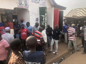 Some NDC supporters at the party's Tamale South Constituency office