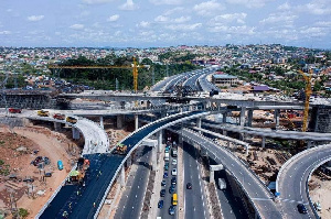 Aerial view of the Pokuase interchange