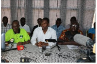 Photos of representatives of CSOs during the press conference