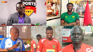 A Grid Photo Of Five Footballers To Play For Both Hearts And Kotoko