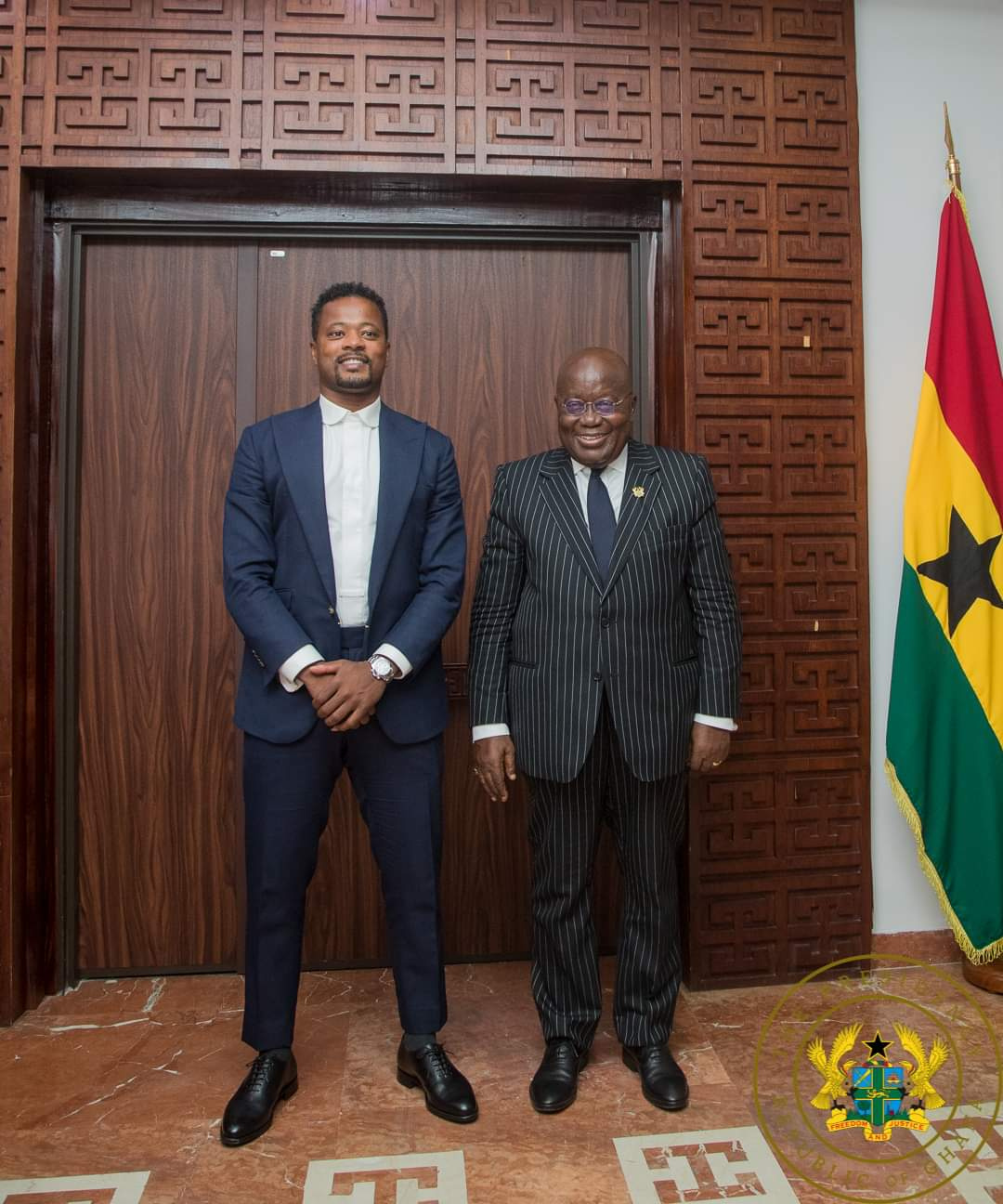 Patrice Evra met with President Akufo-Addo