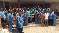 Members of the association in group photograph with Rev. Fr. Emmanuel Obeng Cudjoe